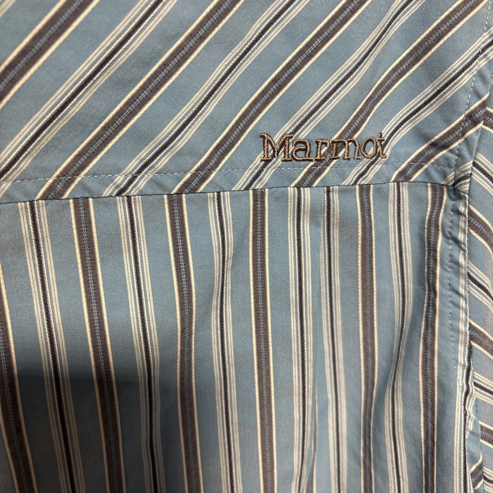 Marmot Men's Striped  Short Sleeve Button Down Shirt Outdoor Casual  Large - Picture 5 of 7